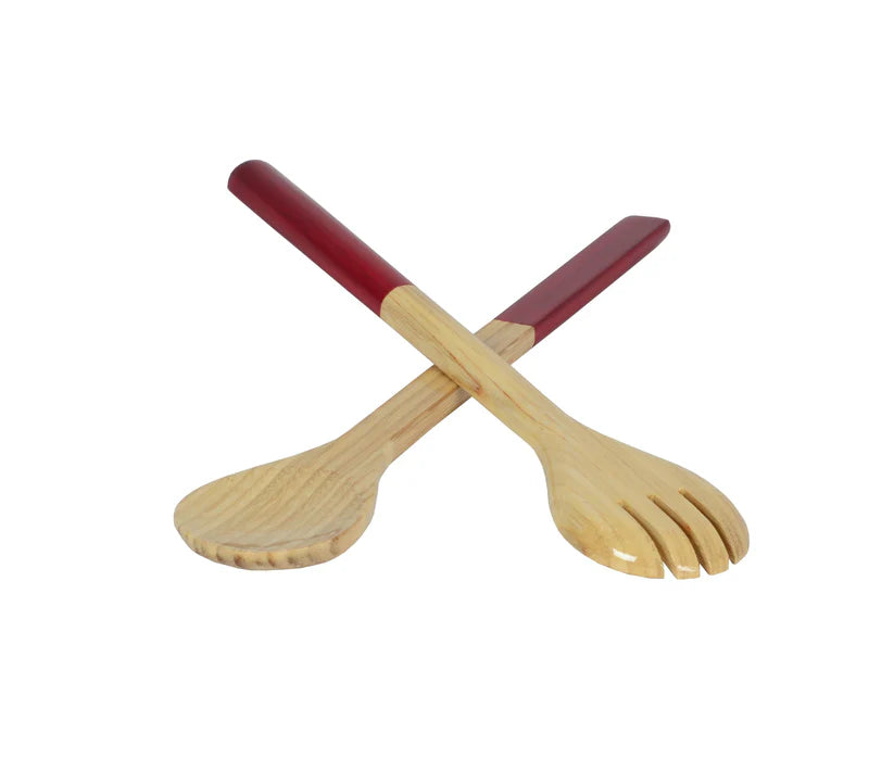 BAMBOO MIXING BOWL SET RED