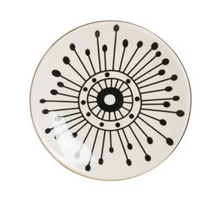 SMALL STONEWARE PLATES IN BLACK & WHITE (SET OF 4)