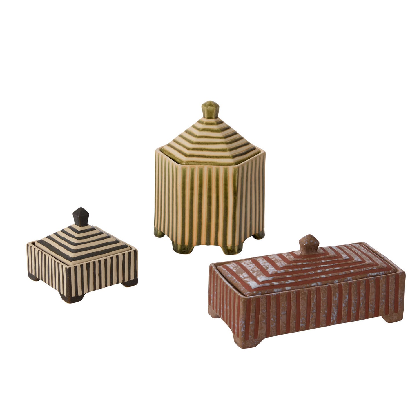 STRIPED DECORATIVE BOX- BLACK