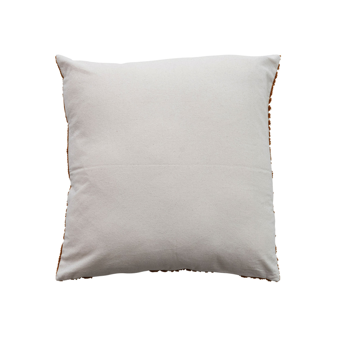 EMBROIDERED BROWN & MUSTARD COTTON PILLOW