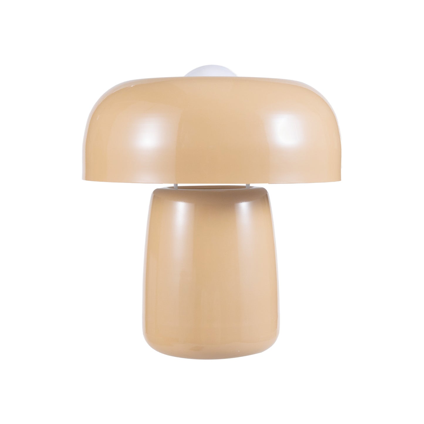 TAN ENAMELED METAL TABLE LAMP