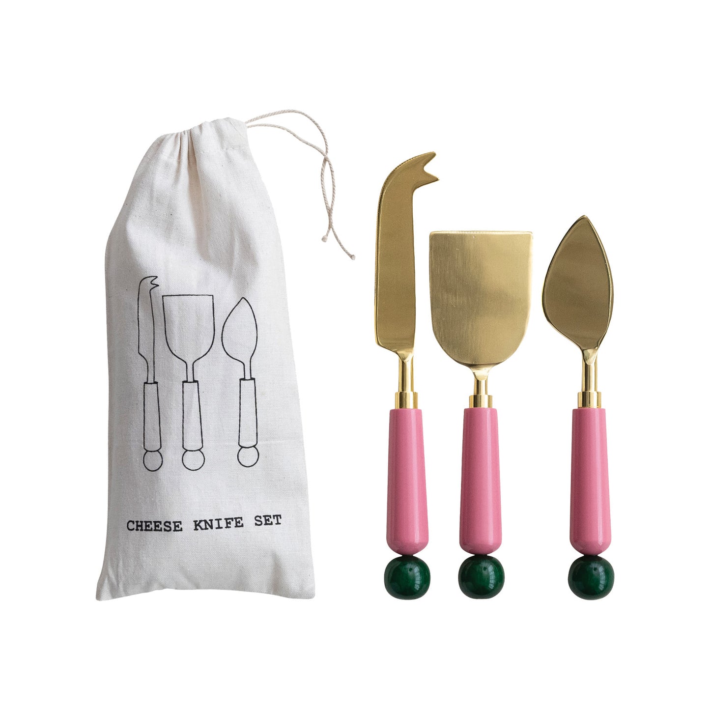 PINK CHEESE KNIFE SET OF 3