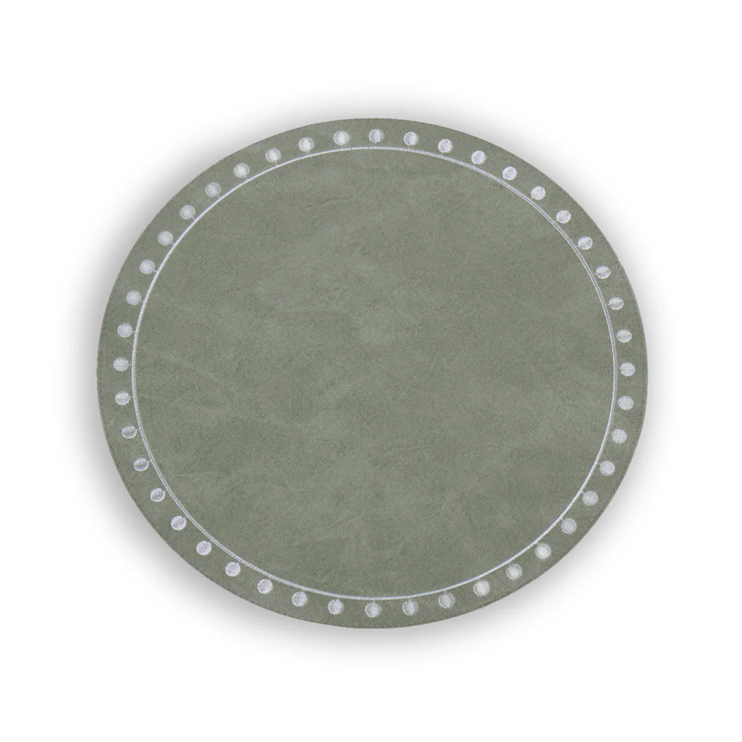 INDIVIDUALES REVERSIBLES VERDE Y VERDE CON PUNTOS BLANCOS (SET DE 4)