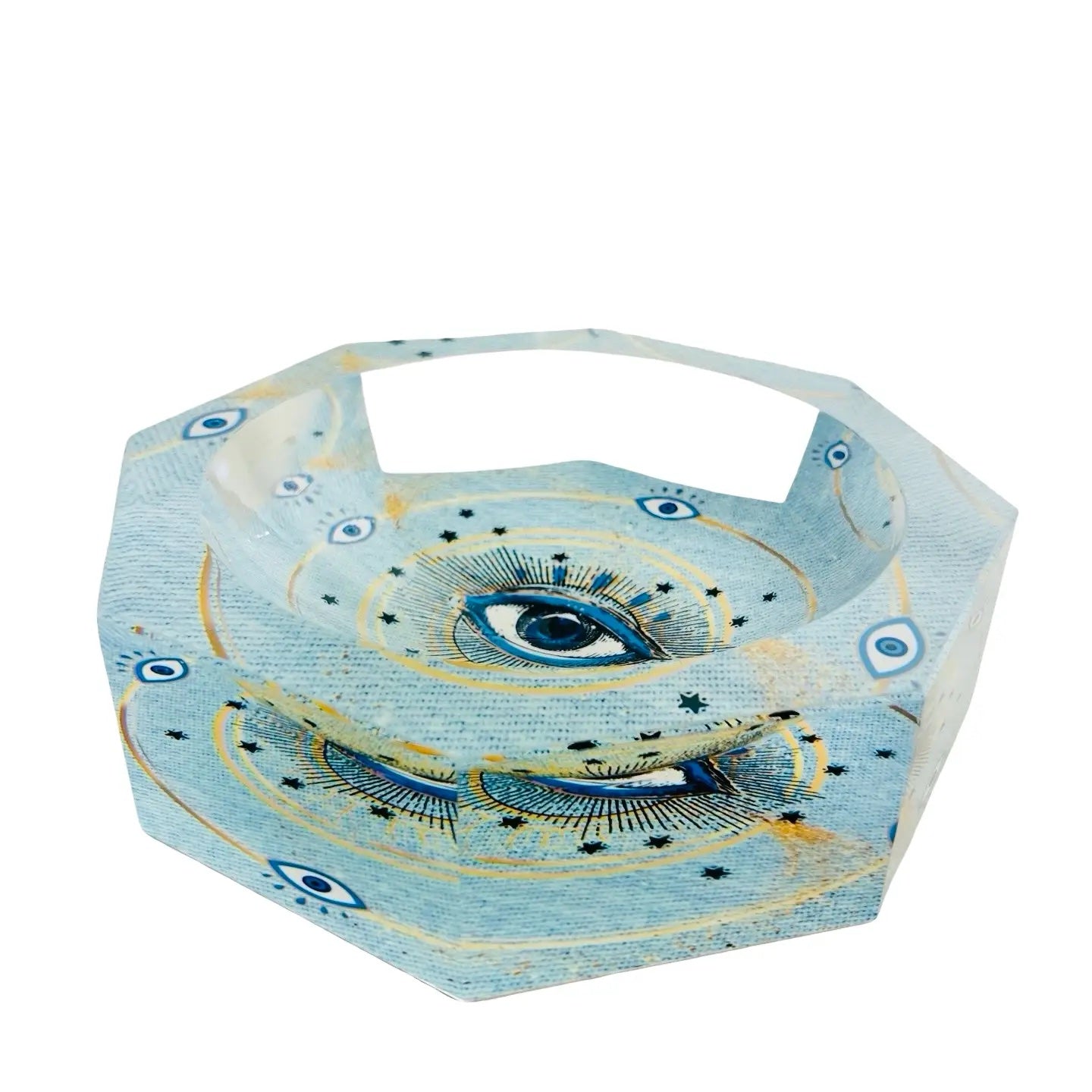 EVIL EYE DENIM OCTAGON BOWL