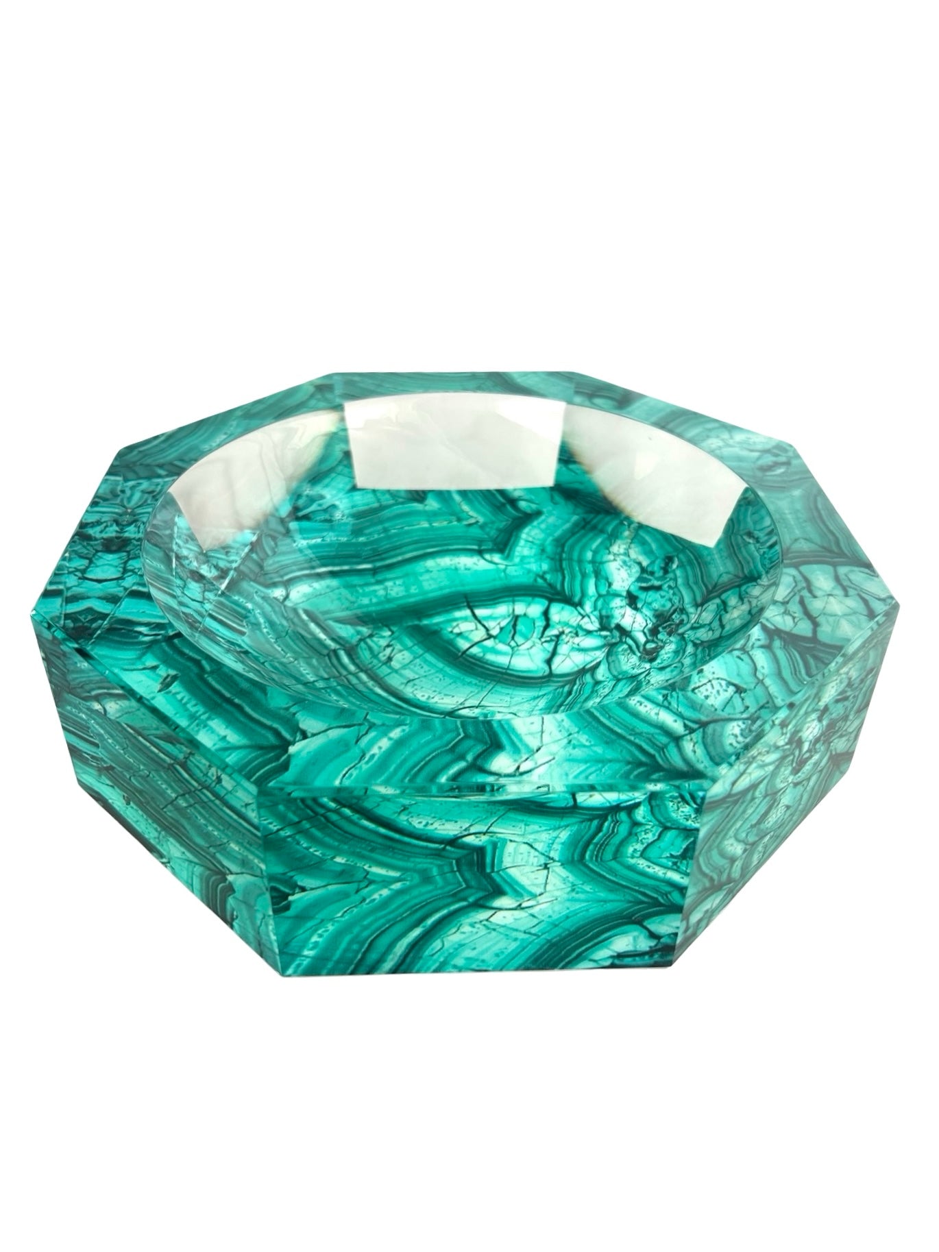 MALACHITE ACRYLIC OCTAGON BOWL