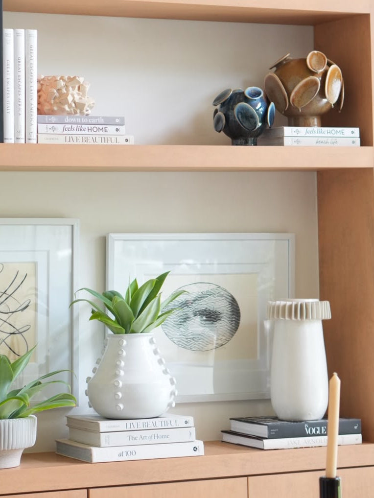 BLUE STONEWARE FOOTED VASE