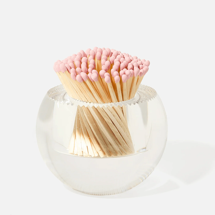 ROUND ACRYLIC MATCH STRIKER IN LIGHT PINK
