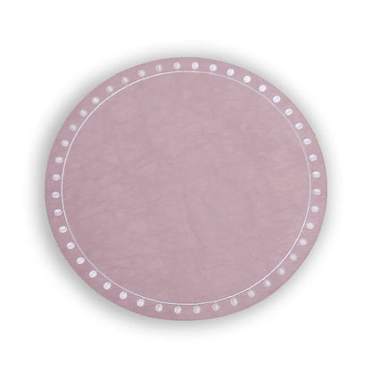 INDIVIDUALES REVERSIBLES ROSADO Y ROSADO CON PUNTOS BLANCOS  (SET DE 4)