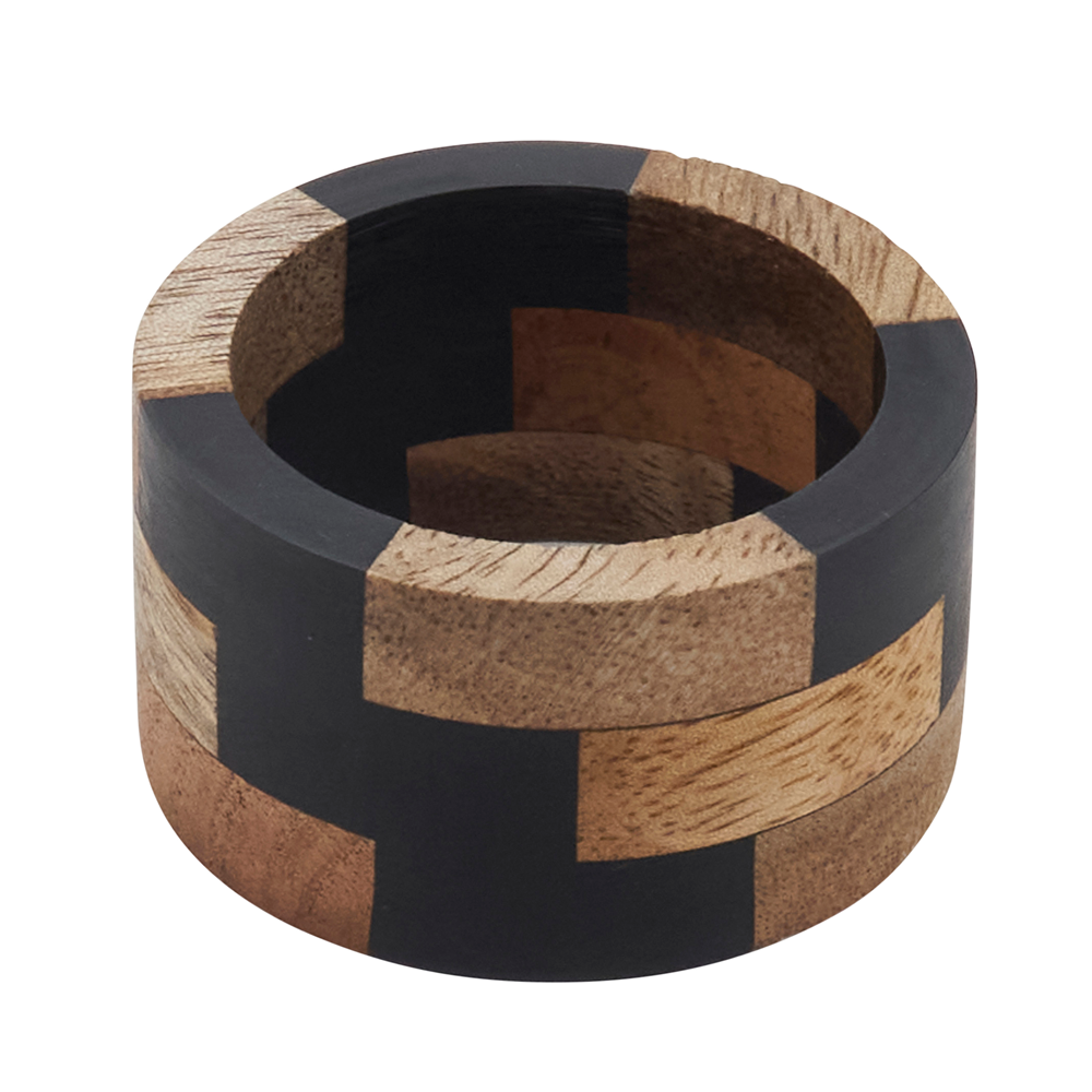 WOOD SEGMENTS NAPKIN RING NATURAL (SET OF 4)