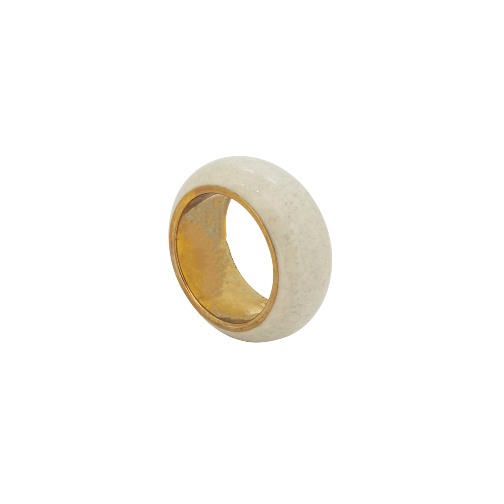 DOME DESIGN NAPKIN RING OYSTER (SET OF 4)