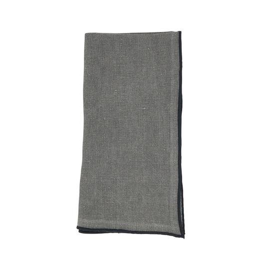 STONEWASHED LINEN STITCH BORDER NAPKIN (SET OF 4)