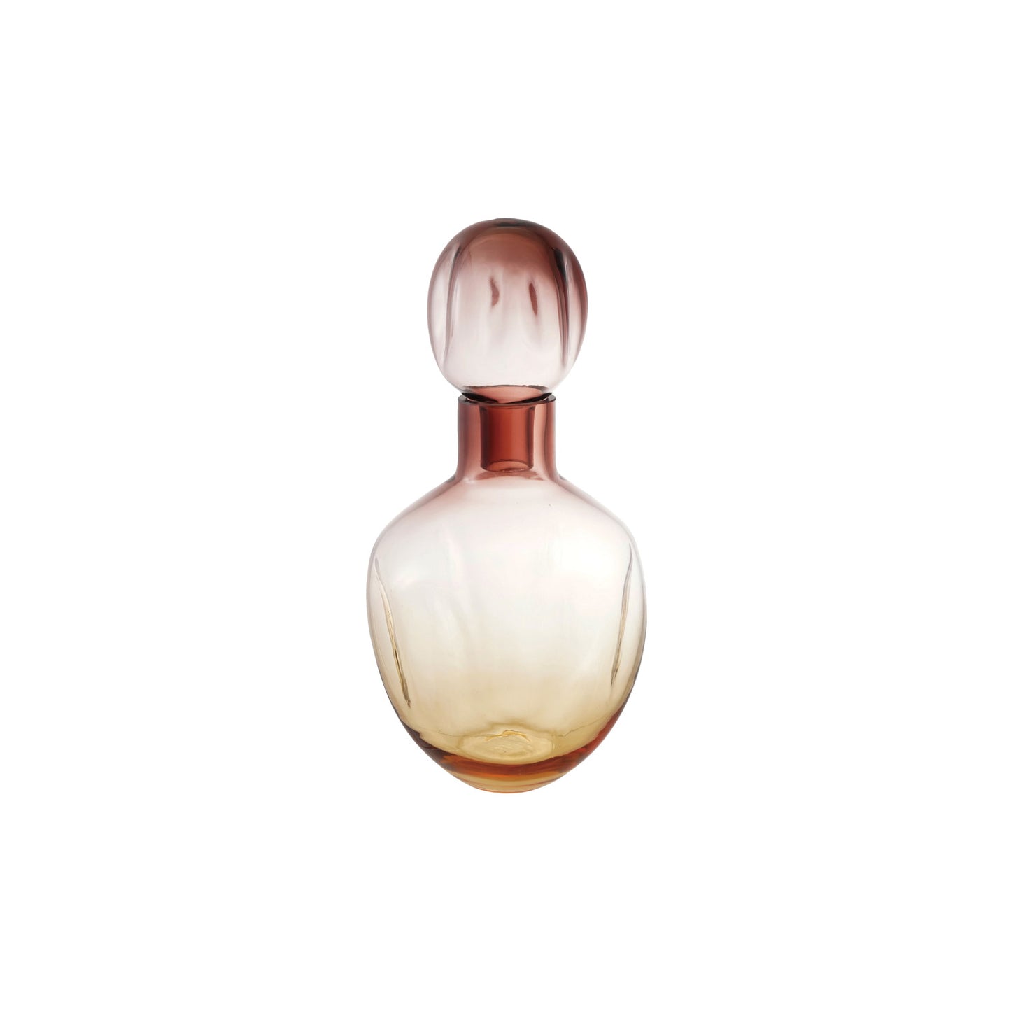 MEDIUM DECORATIVE PINK & YELLOW OMBRE GLASS BOTTLE
