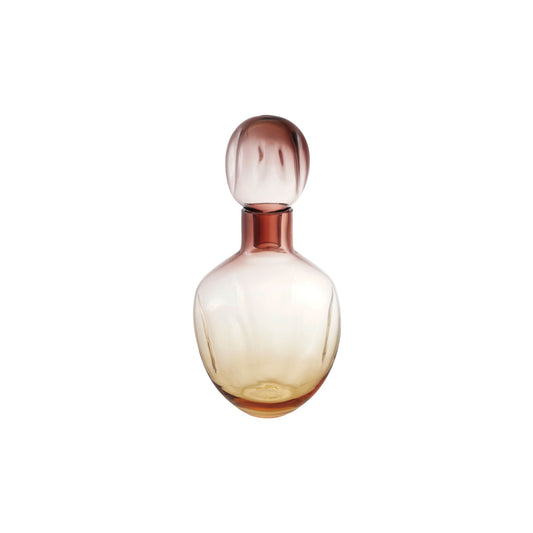 MEDIUM DECORATIVE PINK & YELLOW OMBRE GLASS BOTTLE