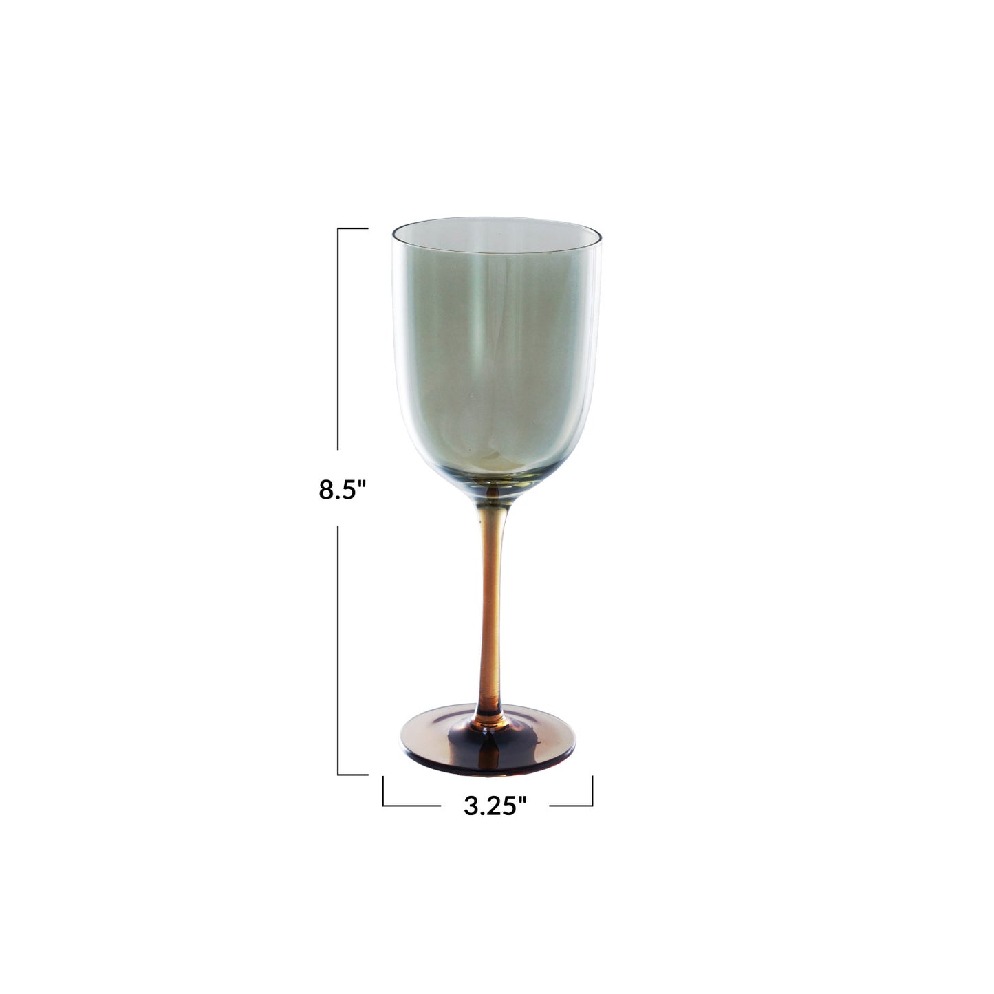 AMBER & GREEN OMBRE WINE GLASS (SET OF 4)