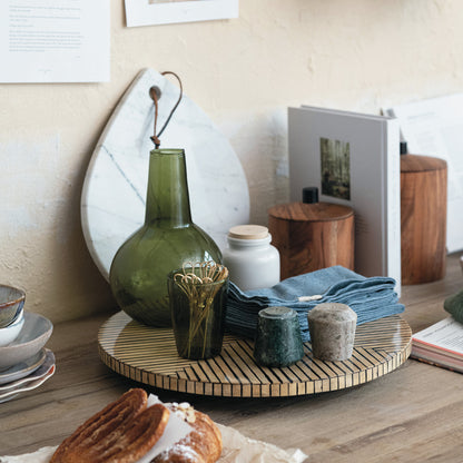 BAMBOO AND BLACK LAZY SUSAN