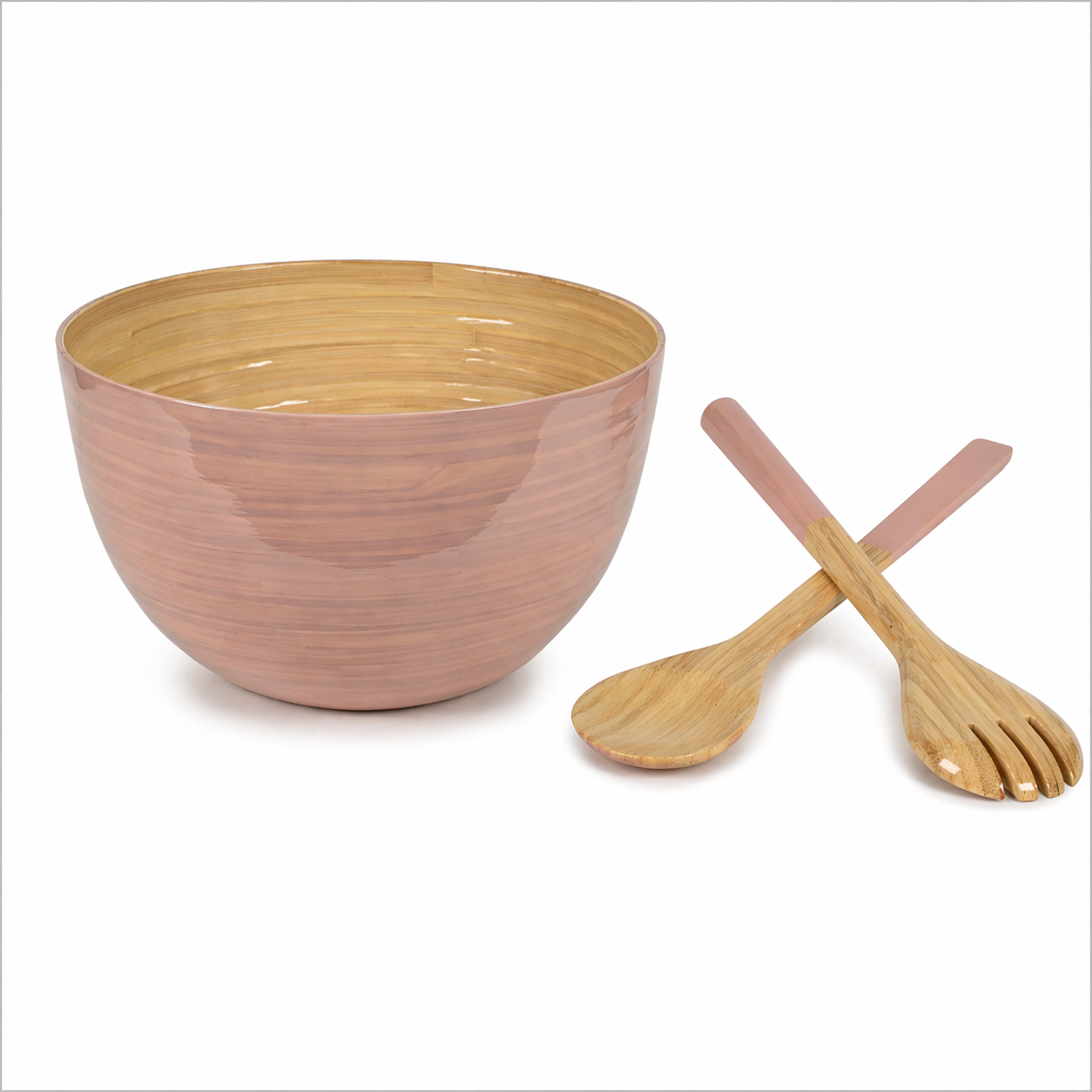 BAMBOO MIXING BOWL SET BLUSH
