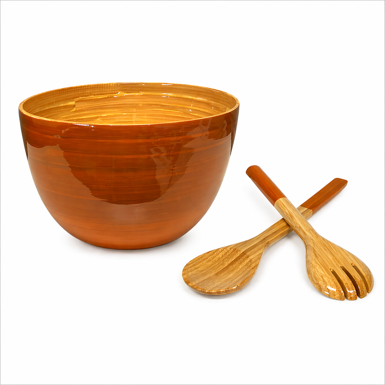 BAMBOO MIXING BOWL SET CARAMEL