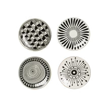 SMALL STONEWARE PLATES IN BLACK & WHITE (SET OF 4)