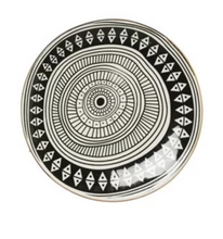 SMALL STONEWARE PLATES IN BLACK & WHITE (SET OF 4)