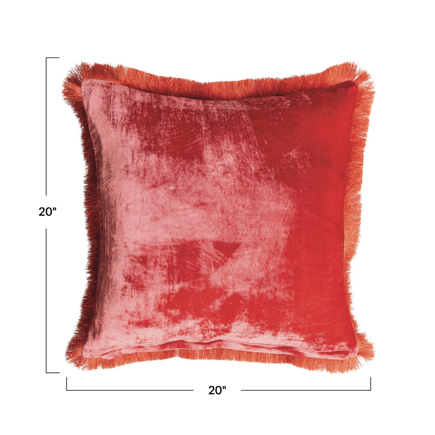 BERRY COLOR SILK BLEND PILLOW WITH FRINGE