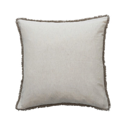 WATERCOLOR VELVET COTTON PILLOW WITH FRINGE
