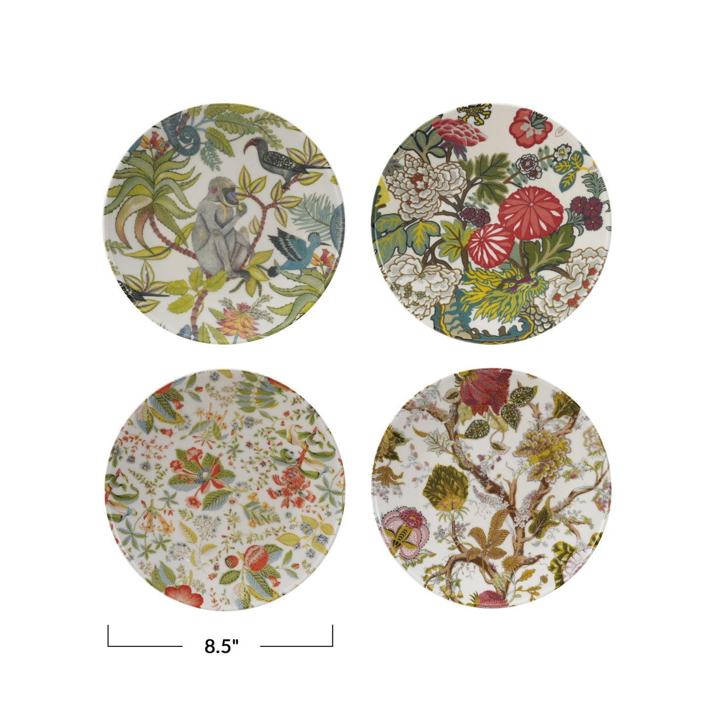 BOTANICAL COCKTAIL PLATES (SET OF 4 STYLES)
