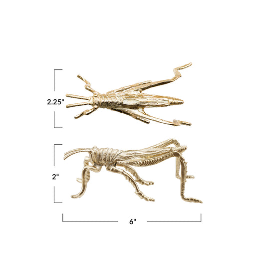 PEWTER GRASSHOPPER, GOLD FINISH