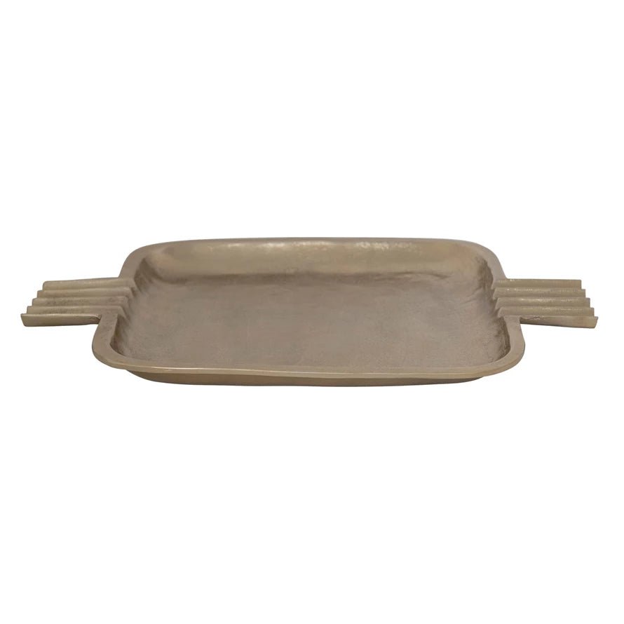 BANDEJA DE ALUMINIO DORADA