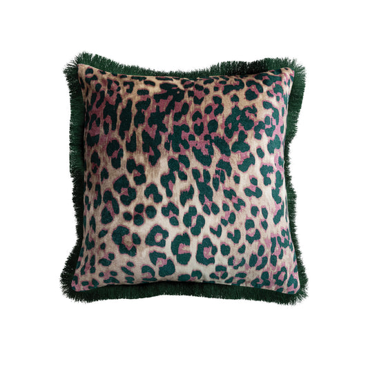 LEOPARD COTTON VELVET PILLOW
