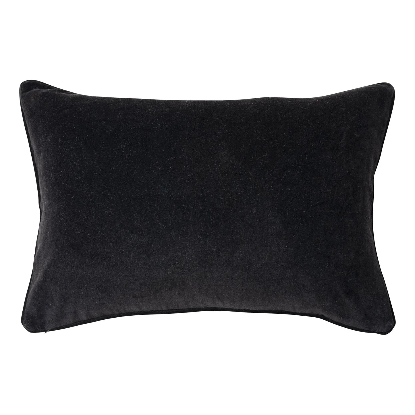 COTTON VELVET LUMBAR PILLOW W/ LEOPARD PRINT & PIPING