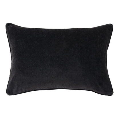 COTTON VELVET LUMBAR PILLOW W/ LEOPARD PRINT & PIPING