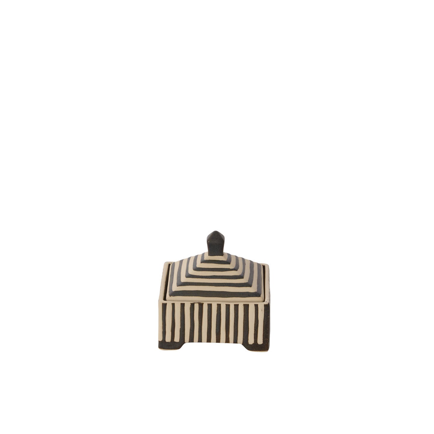 STRIPED DECORATIVE BOX- BLACK