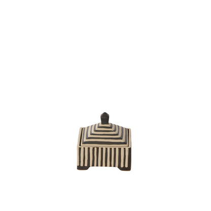STRIPED DECORATIVE BOX- BLACK