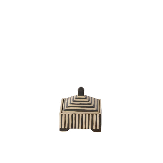 STRIPED DECORATIVE BOX- BLACK