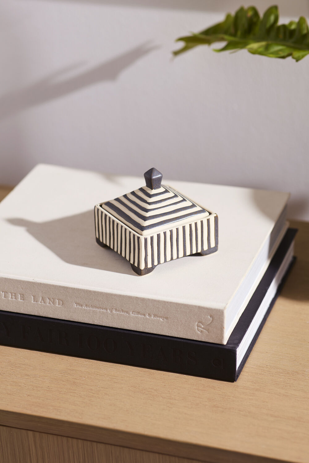 STRIPED DECORATIVE BOX- BLACK