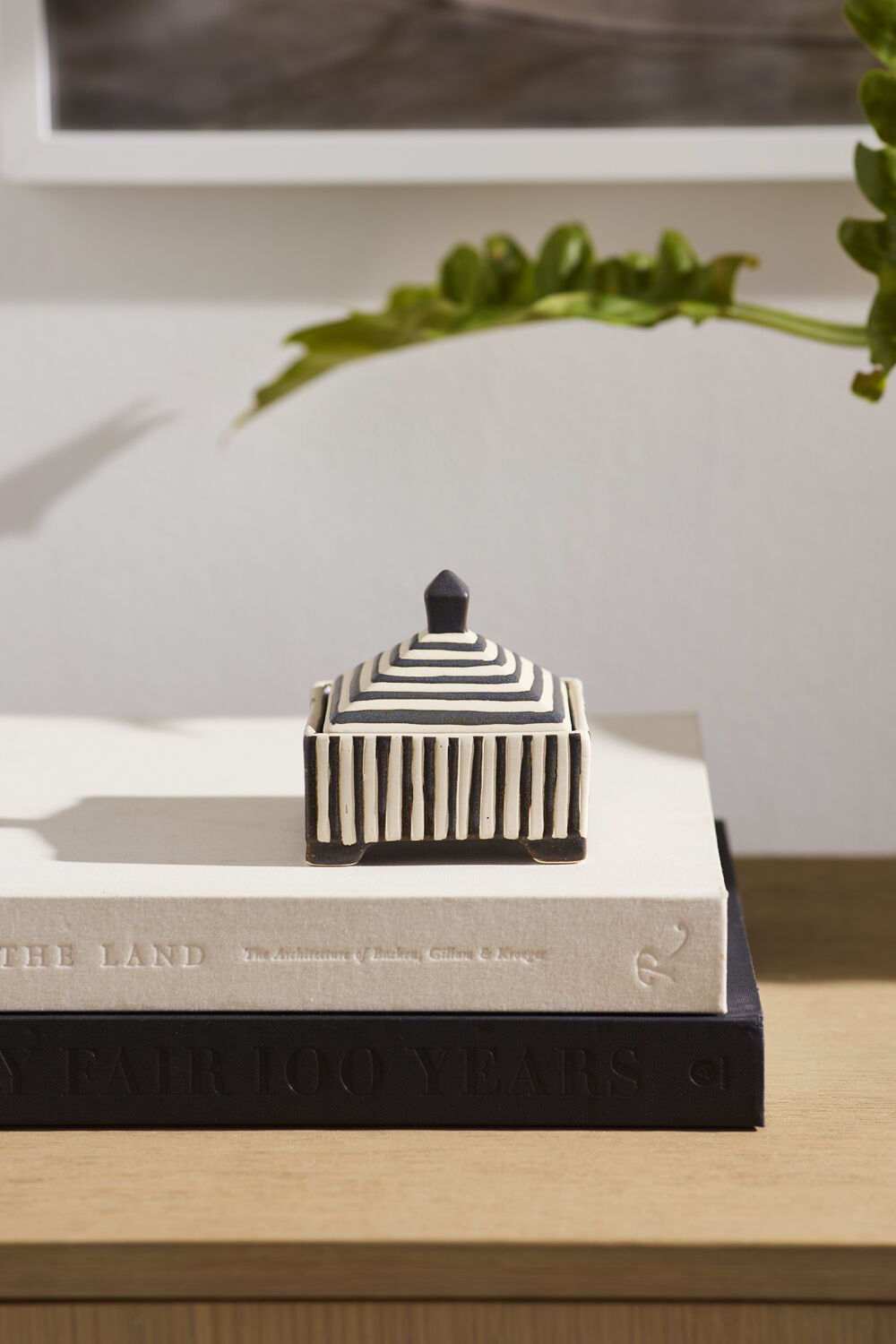 STRIPED DECORATIVE BOX- BLACK