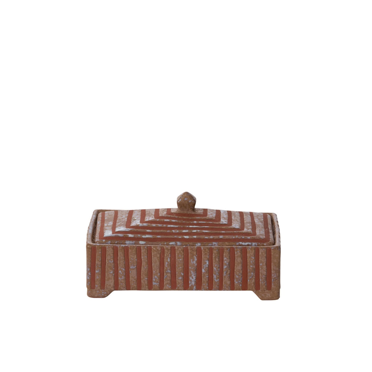 STRIPED DECORATIVE BOX- RED