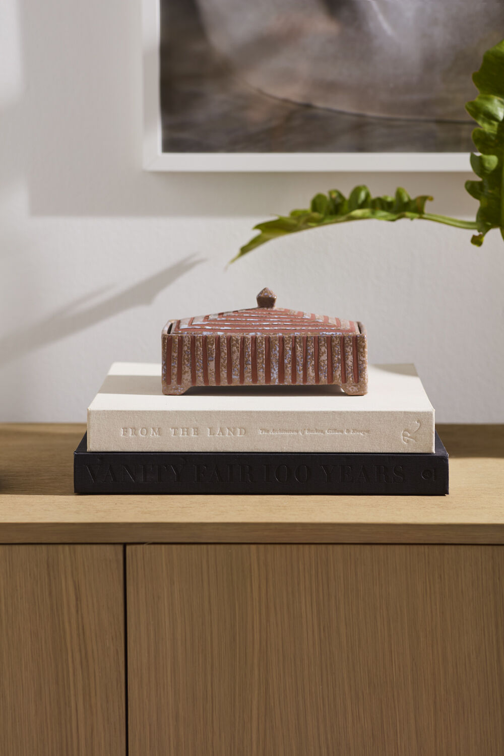 STRIPED DECORATIVE BOX- RED