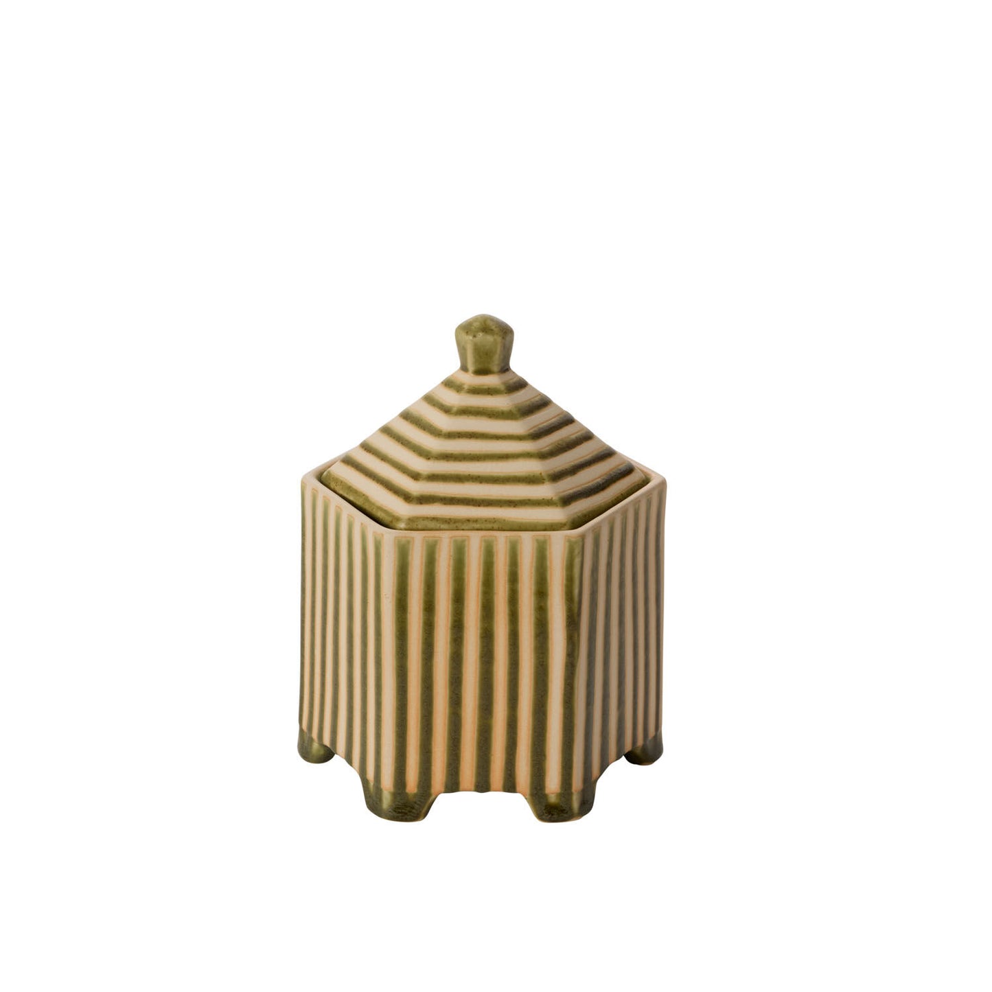 STRIPED DECORATIVE BOX- GREEN