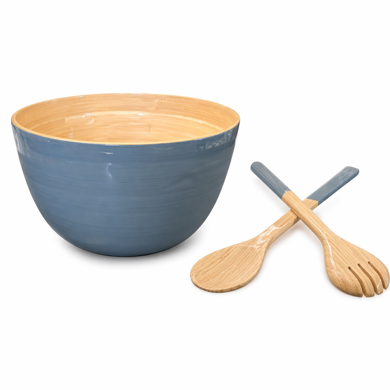 BAMBOO MIXING BOWL SET DOVE BLUE