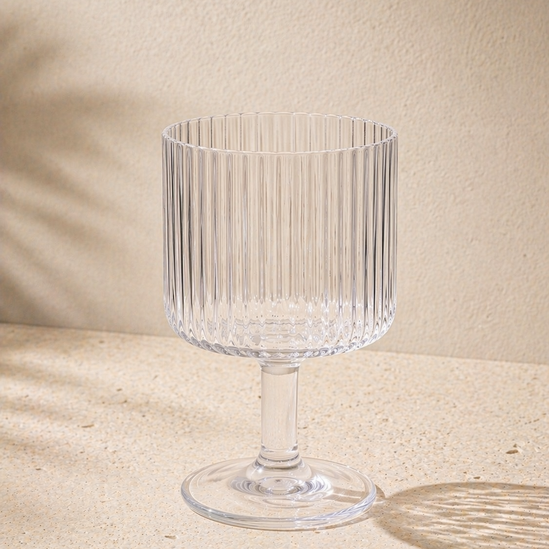 LUCIA 15-OZ. CLEAR ACRYLIC RIBBED GOBLET