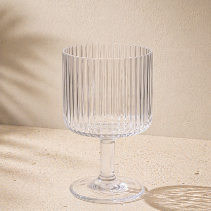 LUCIA 15-OZ. CLEAR ACRYLIC RIBBED GOBLET  (SET OF 6)