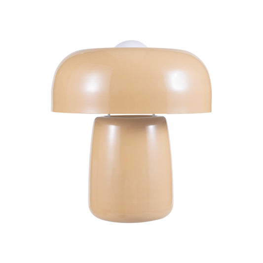 TAN ENAMELED METAL TABLE LAMP