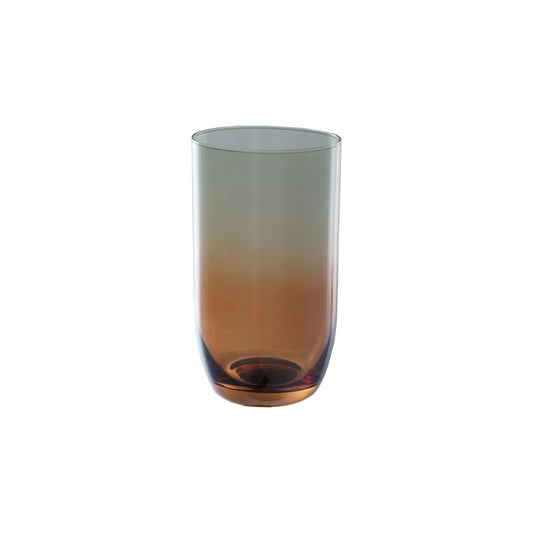 AMBER & GREEN OMBRE GLASS (SET OF 6)