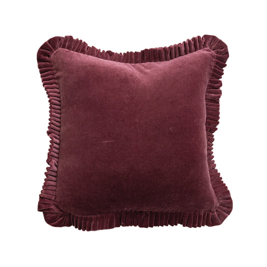 COTTON VELVET BURGUNDY PILLOW
