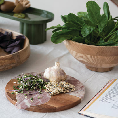 MARBLE & MANGO WOOD SERVING BOARD