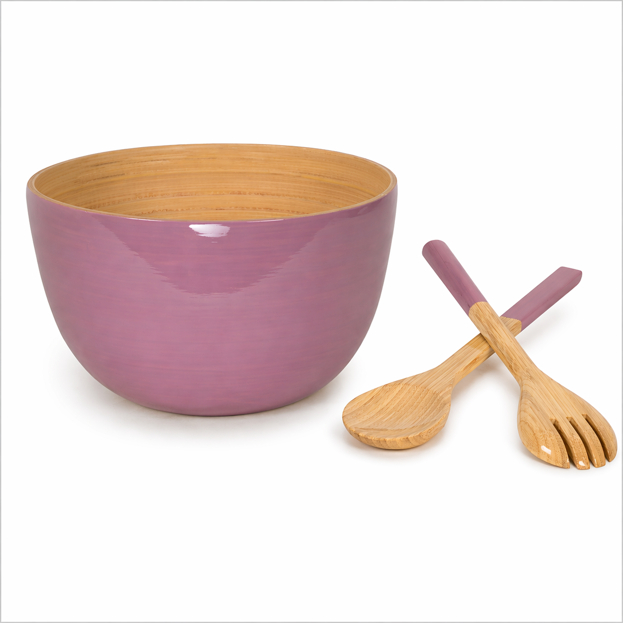 BAMBOO MIXING BOWL SET MAUVE