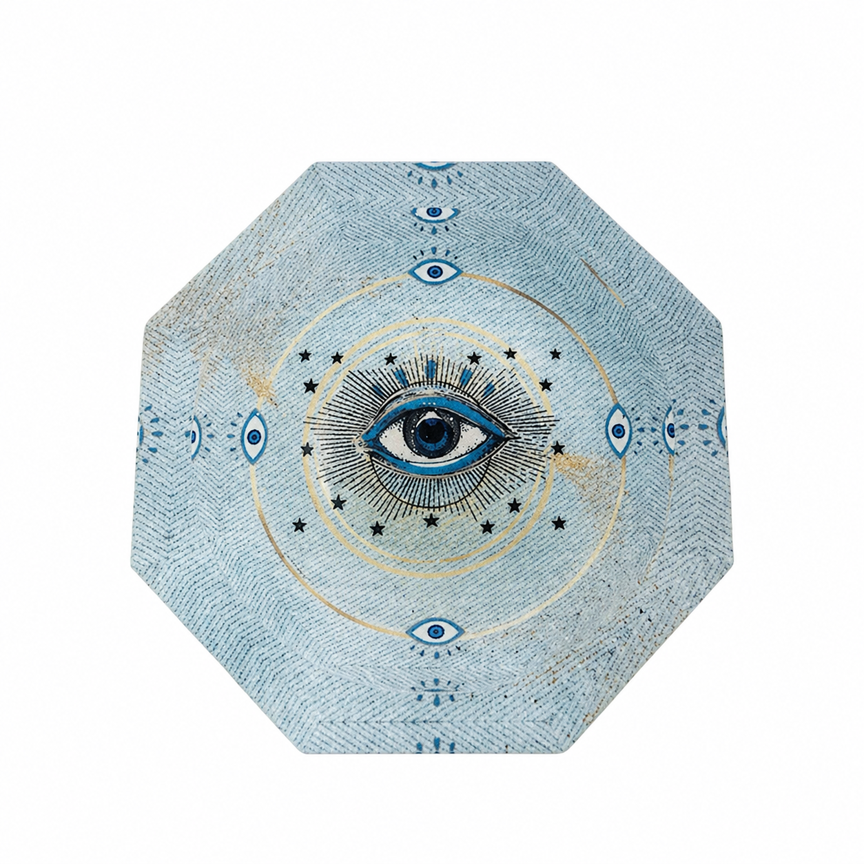 EVIL EYE DENIM OCTAGON BOWL