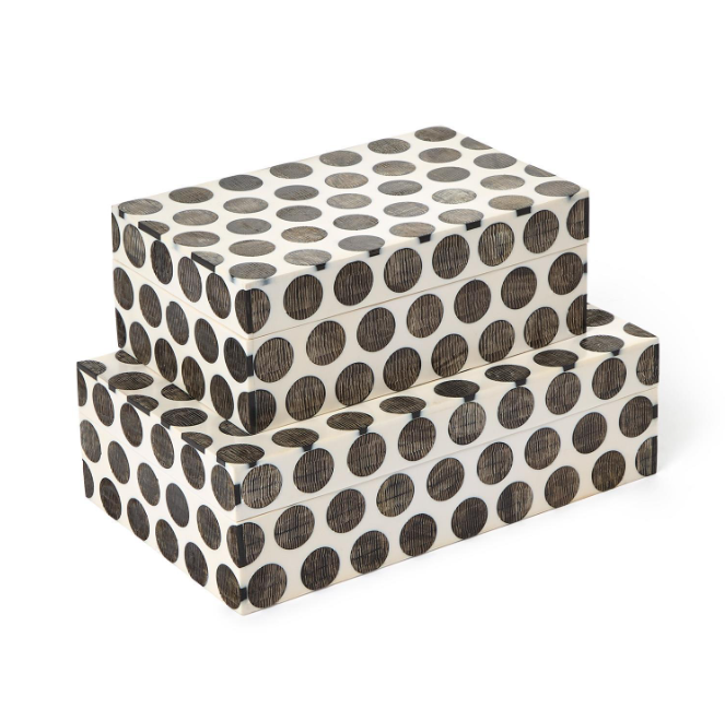 CAJAS DECORATIVAS CUERNO Y RECINA SET DE 2
