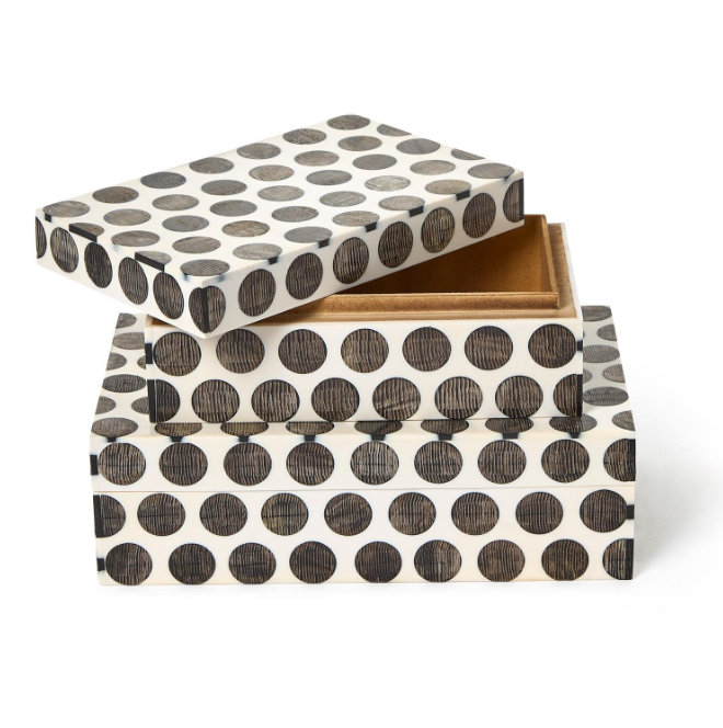 CAJAS DECORATIVAS CUERNO Y RECINA SET DE 2